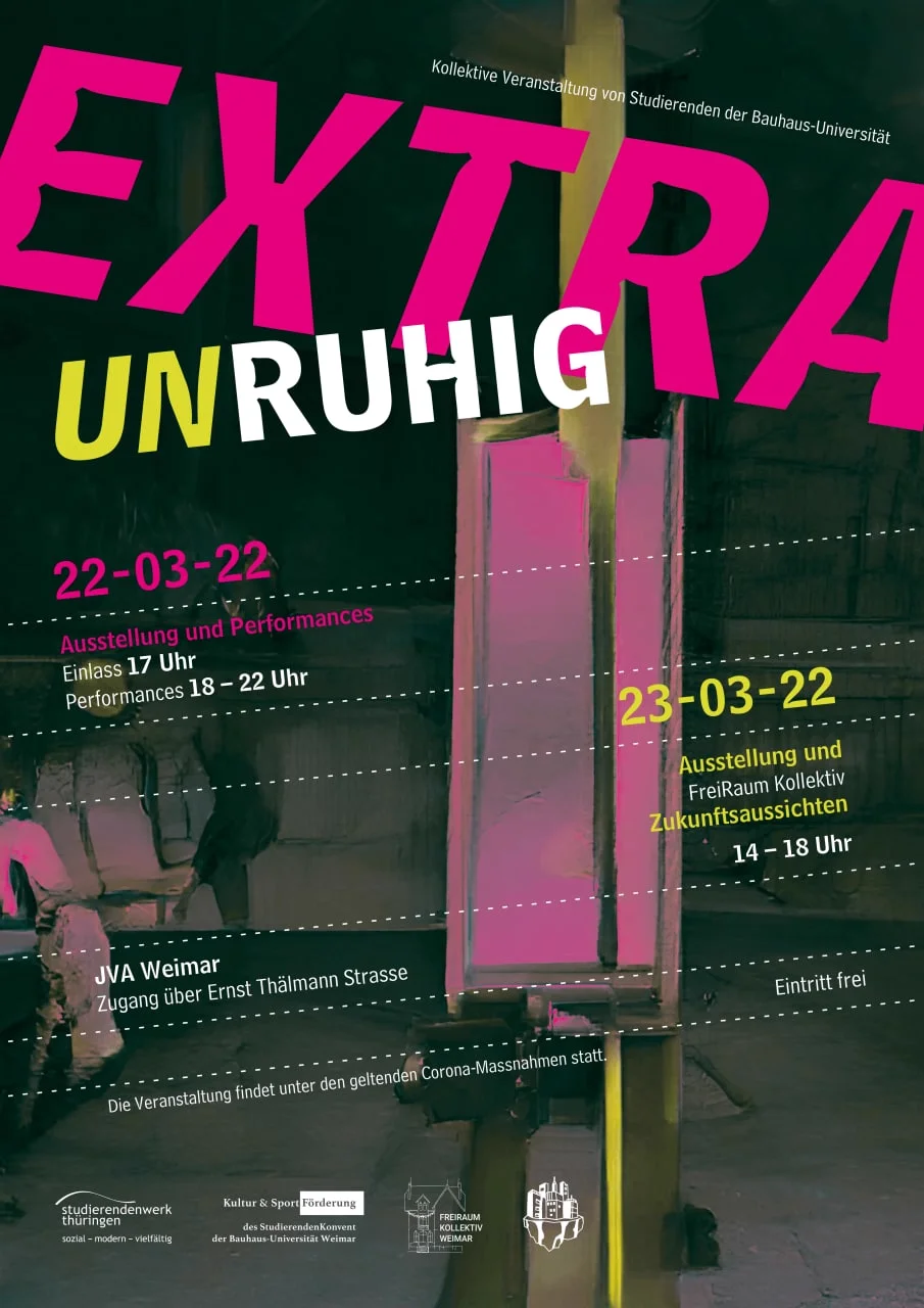 Drehmoment sound performance at Extra Unruhig, Weimar 2022 — performer engaged in repetitive task as part of cycle-based sound work